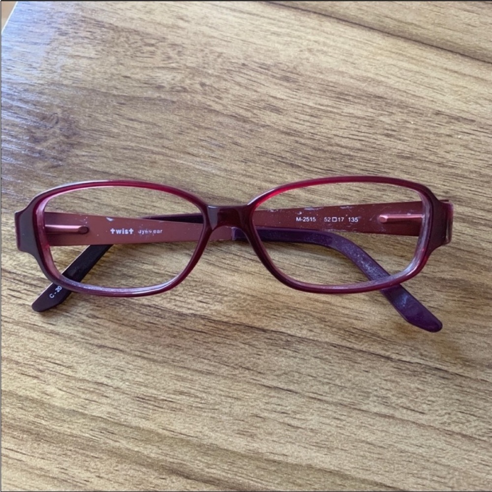 Magenta pink oval eyeglass frames readers reading glasses